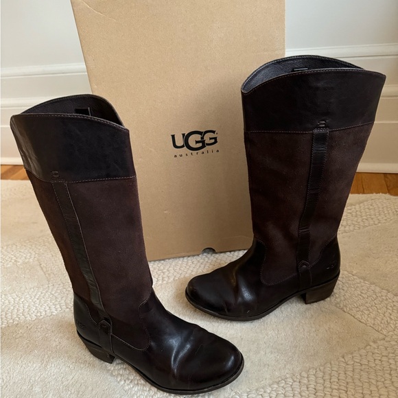 Authentic UGG Australia Cassis brown leather riding boot. Women's 8.5 - Picture 7 of 9